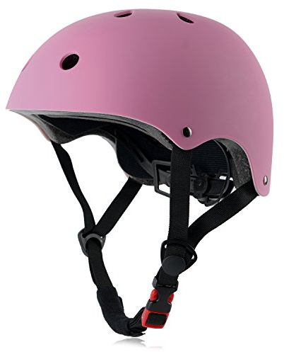 Kids Bike Helmet, Adjustable and Multi-Sport, from Toddler to Youth, 3 Sizes (Pink)
