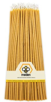 Meden Ritual Kerzen, orthodoxe Kirchenkerze, natürliches Bienenwachs, 32 cm hoch, 60 Kerzen