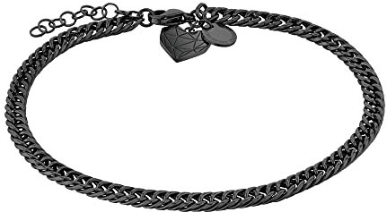 LIEBESKIND Fußkettchen Broken Heart Edelstahl IP Black