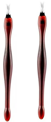 PKOUVOO Nagelhautmesser mit V-Klinge für Maniküre und Pediküre, 11cm, rot, softtouch