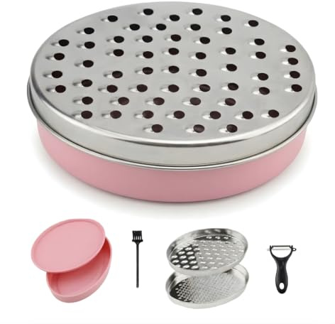 JAGKUL Cheese Grater Kitchen Equipment - Stainless Steel Vegetable Chopper, Chocolate Grater Cheese Grater with Container and Lid Graters for Kitchen, Home Gadgets for Smart Home