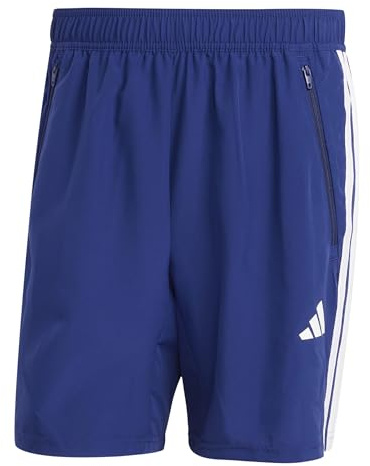 adidas Men's Train Essentials Training 3-Stripes Woven Shorts, Dark Blue, XL 7 inch