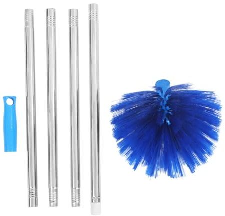 PLAFOPE Escoba De Telaraña Plumero Largo para Techos Altos Limpiador De Ventilador Plumero con Poste De Cepillo De Telaraña con Extensor Limpiador De Polvo De Pared