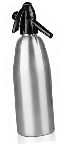 POVVFRTY Fabricante de sifón de soda Sifón de soda Botella de soda de acero inoxidable Cóctel Botella espumosa Agua con gas Sifón de soda duradero y seguro Dispensador de 1000 ml Burbuja/1