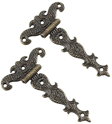 Retro Bronze Scharniere Dekorative Vintage T-Scharnier Winkelscharnier Türband Rustikalen Antiken Tür Scharniere Torbeschlag Geeignet für Türscheunentore Schwarzes Schmiedeeisen Rostfrei Tor Schrank