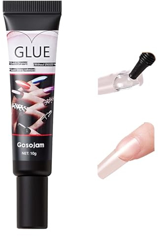 Super Strong Nail Glue for Acrylic Press-On Nails - No UV Light Needed, Fast-Drying, Professional Durable & Water-Resistant Nails Glue, Long-Lasting Semi-Solid