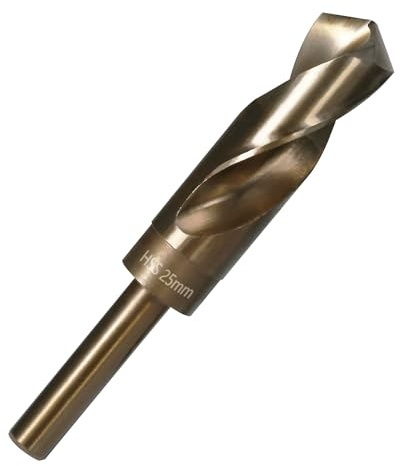 Vearter 25 mm spiralborr, HSS M2 borr för metall med 12,7 mm reducerat skaft, snabbyte metallborr för rostfritt stål, koppar, aluminium, zinklegering, trä och plast