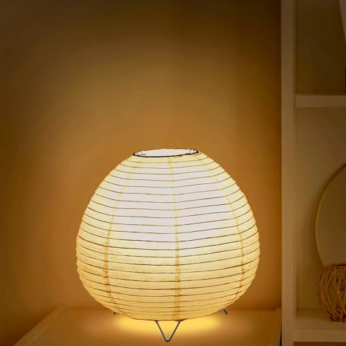 Focenat Lampade Da Scrivania,Lampada carta di riso,Lampade Da Tavolo,Lampada Tavolo Lanterna Di Carta,Lampada da tavolo in carta di riso,Per Casa Soggiorno Camera Letto