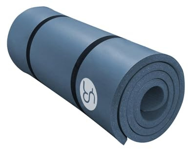 RYTMAT 20mm Extra Thick Gymnastics Mat 195 x 61 cm NBR Sports Mat Exercise Mat for Yoga, Pilates, Gym Workout Home with Carry Bag Grey Blue