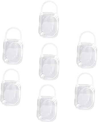 TOYANDONA Set 7 Pezzi Contenitori per Ciuccio in Pp Bianco, Scatola Portaciuccio Portatile per Ragazzo Ragazza, Protegge e Previene la Perdita di Succhietti e Clip