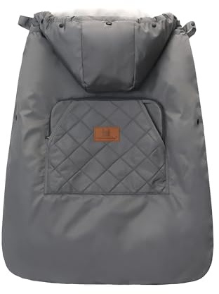 Winterbezug für Babytrage, Warm Universal Babytragebezug Wasserdicht Tragecover für Babytragen (Dunkelgrau)