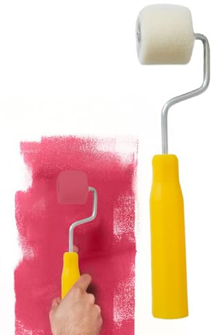 Rullo Pittura,Rullo Da Verniciatura 18 Cm Con Spugna Ad Alta Densità | Pennello Multifunzionale Con Spugna Ad Alta Densità E Impugnatura Antiscivolo Per Pareti Arte E Rivestimenti