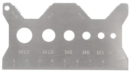 Milageto Calibro per viti, righello per misurazione viti con scala trasparente, misuratore di filettatura portatile, strumento per la misurazione di viti,
