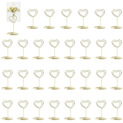 30 Stück Herz Tischkartenhalter Fotohalter mit Klammern Menükartenhalter Kartenhalter Hochzeit Tischkartenhalter Gold für Hochzeiten Memohalter Platzkartenhalter Jubiläen Geburtstags Partys