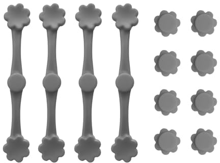 BIGP 12 Stück Hitzebeständige Magnetclips für Heißluftfritteusen bis 662°C - Lebensmittelechtes Silikon, Brandschutz für Backpapier, Kompatibel mit Eisen Körben (Grau)