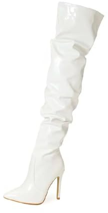 Generisch Mujer Botas Sobre la Rodilla Tacón Plataforma Cremallera Botines Largos Tacón Stiletto Invierno Tacones altos Botas, 03, 36 EU