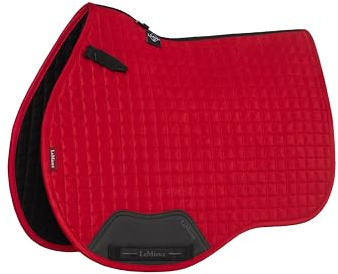 LeMieux Suede GP Square - General Purpose Equestrian Saddle Pad - High Wither - Girth Protection - Chilli Red - Small/Medium
