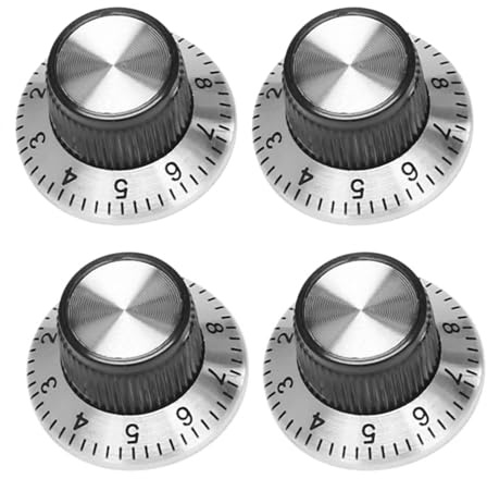 Ksrnsne 4 Pcs PotentiomèTre Pot Pot MéTal avec Plateau 0-9 pour Bouton Arbre 6Mm