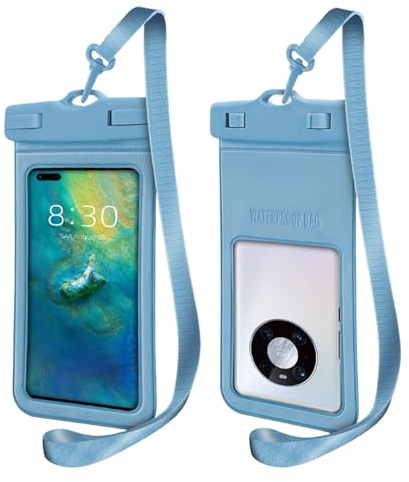 ZUWIJEQ Funda Impermeable Móvil, Bolsa Estanca para Teléfono hasta 7.2 Pulgadas, funda acuatica movil con Pantalla Táctil Sensible, funda movil agua, Protector de Agua para Playa, Natación y Buceo