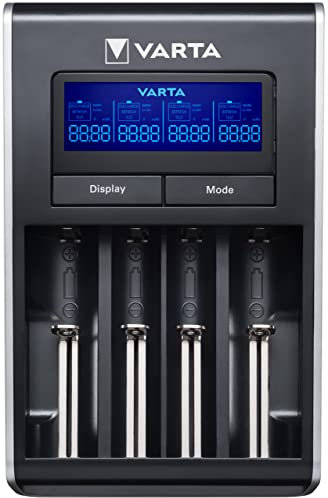 VARTA LCD Dual Tech Charger (para AA/ AA), detección de células defectuosas, voltaje global, incluye: cable EU AC de 1.8 m