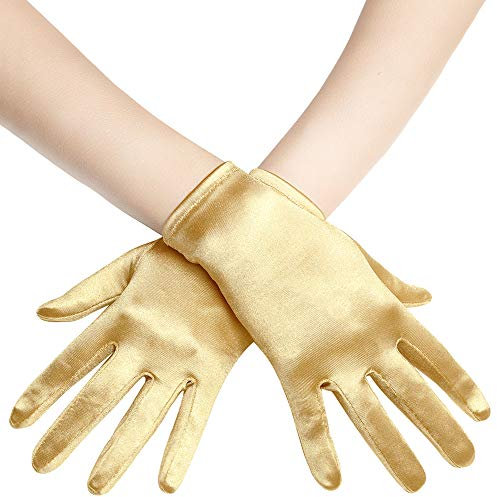 BABEYOND Short Satin Opera Gloves for Women 1920s Bridal Tea Party Gloves
