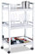 Relaxdays Servierwagen mit 3 abnehmbaren Tabletts, Teewagen, Allzweckwagen mit Rollen, HxBxT: 77,5 x 45 x 29 cm, weiß