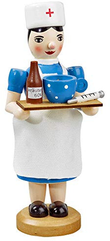 yanka-style Räuchermännchen Räuchermann Räucherfigur Rauchfigur Krankenschwester ca. 18 cm hoch, aus Holz, Weihnachten Advent Geschenk (30255-18)