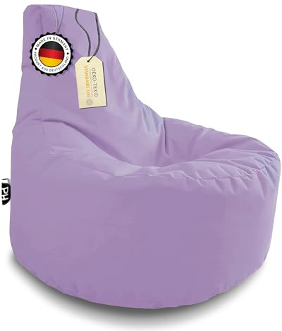 Patchhome Sillón gamer en 2 tamaños diferentes y 25 XXL – 80 cm de diámetro, 30 cm de altura del asiento, 90 cm de altura, color lila