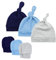 Durio Neugeborenes Babymütze und Handschuhe Set Knoten Beanie Hut Kratzfäustlinge Baby Jungen Mädchen 0-6 Monate Blau Grau u. Navy