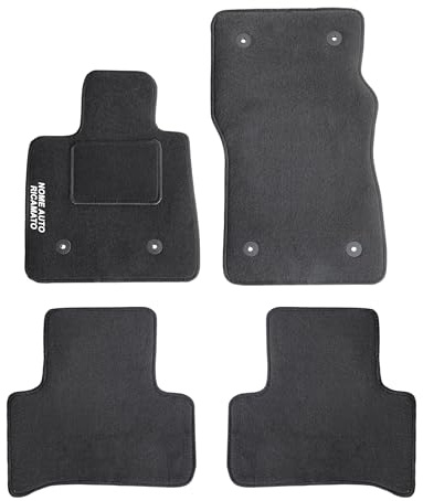 Auto Accessori Lupex | Juego de 4 Alfombrillas de Coche compatibles con Stelvio (2016 +) con 6 Clips de fijación | Alfombras moldeadas de moqueta con Bordado en el Lado del Conductor