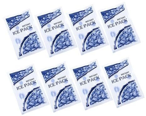 Healeved 8pezzi Impacco Di Ghiaccio Monouso Istantaneo Sacchetti Di Ghiaccio Raffreddamento Rapido Per Impacchi Refrigeranti Per Emostasi e Traumi Leggeri Facile Da Usare e Trasportare