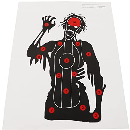 SPYMINNPOO 10Pcs Shooting Targets Paper, Archery Paper Targets Bow Arrow Hunting Accessories for Archery Enthusiasts Beginner 45x32cm (Zombie Skull)