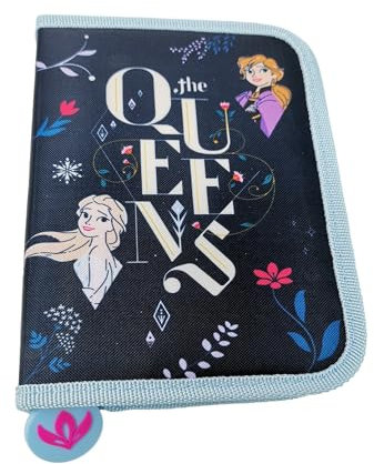 Theonoi Federmäppchen Federtasche Federmappe Mäppchen Etui 2 Fach Doppeldecker Schüleretui Stifteetui GEFÜLLT für Mädchen (Frozen)