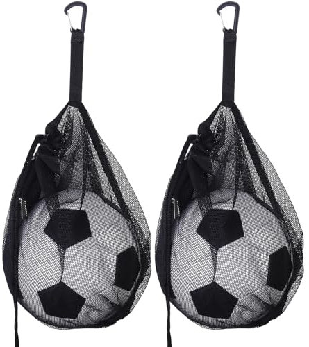 patinadrift Ballnetz, 2 Stück Ballsack 1 Ball Basketball Tasche FußBallnetz mit Kordelzug Faltbar Ballnetz für 1 Ball, Tragbare Netztasche für Fußball Tennis