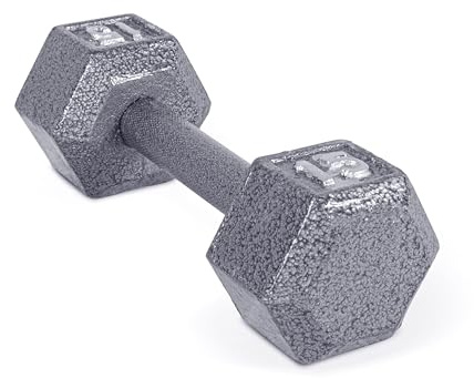 CAP Barbell Cast Iron Hex Dumbbell, Single, 15 lb