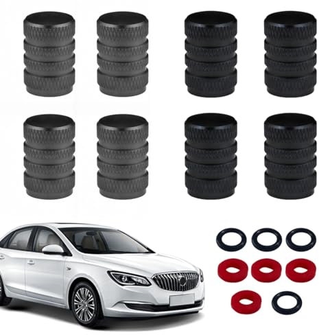 HQRKOTM Tappi per Valvole Pneumatici, 4 Nero+4 grigio, 8 pz/Confezione, Set Tappi Valvole Ruote in Alluminio Anodizzato, Copri Perni Universali per Auto Camion Motociclette SUV e Bici