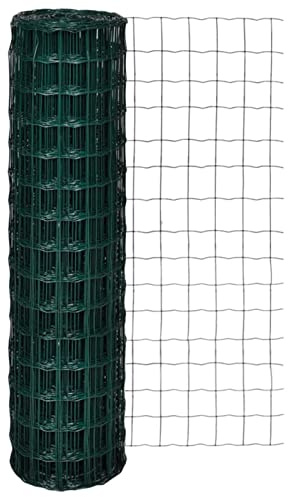 Xichuzi Set de Euro Valla, Malla Gallinero, Cerramientos Jardin, Vallas De Obra, Malla Conejera, Acero Verde 10x1,5 m