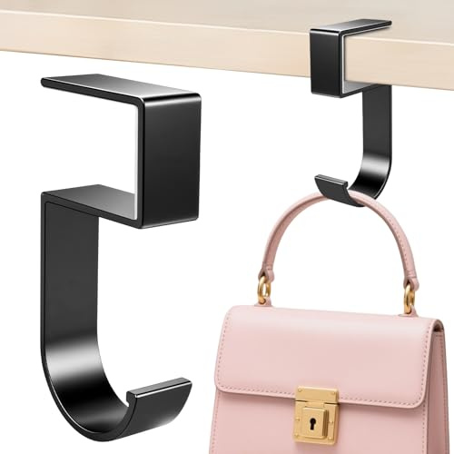 FACHOI Purse Hook for Table, 5-Shaped Handbag Hanger Portable Nail Free Heavy Duty Under Desk Handbag Holder for Office School Table Organization & Storage F4-5ZXGG