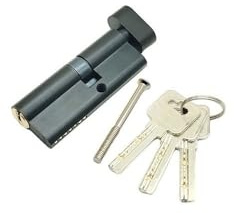IZHAOGJING Bombin Cerradura Seguridad, Bombin Doble Embrague Cerradura de Cilindro for Puerta de Entrada Interior, Cerradura de Cilindro excéntrico con la Misma Llave(Black)