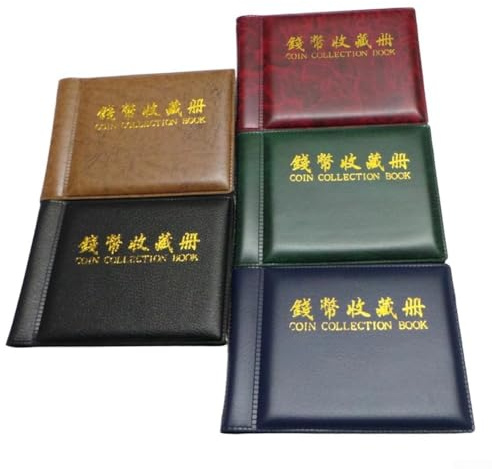 Eawfgtuw 60 Coin Holder Album Book with 10 For Pages for Collecting Pennies, Tokens, Medallions and Badges, Portable Storage with 60 Pockets(blue)