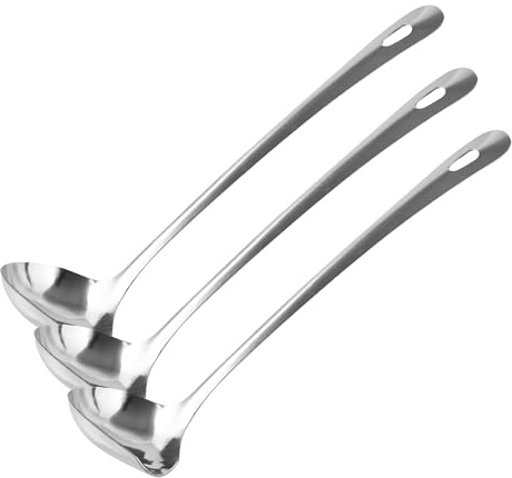 Fackelmann 24357 Lara Cuillère à Sauce Acier Inoxydable Argent 28 x 7,8 x 6,5 cm (Lot de 3)