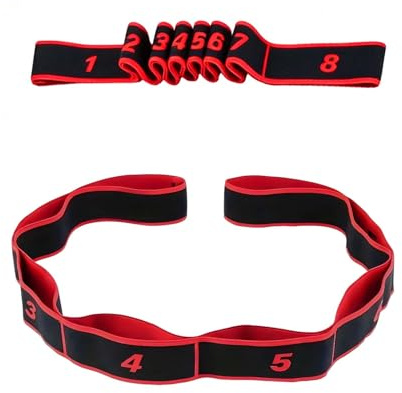 2 Pack 8-Section Stretching Bands with Numbers, Yoga Stretching Strap for Pilates, Dance Belt, Fitness Resistance Band for Legs, Stretching for Gymnastics and Recovery