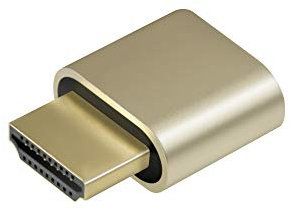 ADWITS 1-Pack 4K 2K 1080 P 30 Hz à 60 Hz Soutien HDMI Affichage Émulateur DDC EDID Headless Ghost Moniteur Adaptateur Dummy Plug, Nouvelle Version Le Plus Haut 4096x2160 @ 60Hz en Couleur Or