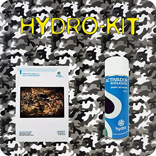 HYDRA WATER TRANSFER PRINTING Basic Hydro Dipping KIT - 10 Square feet Gray Mountain CAMO HCA-159 + Spray activator 400 ml + Basic hydrographics Manual