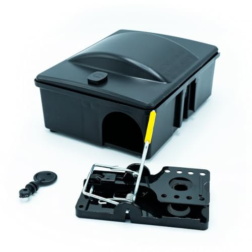 Professionelle Rattenfutterbox mit Rattenfalle; Rattenbox mit Rattenklemme; ideal zum Fangen von Ratten in Haus und Garten; Rattenbox mit Klemme; Rattenfänger; Rattenfalle;