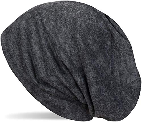 styleBREAKER Cuffia Beanie con Motivo Batik, Cuffia Beanie Lunga, Unisex 04024150, Colore:Grigio Scuro