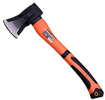 Edward Tools Wood Splitting Maul 17” - 3 lb. Axe and Sledge Combined - Forged Steel Head - Splits Wood Better Than Camp Axe or Hatchet - Kindling Splitter - Rubber Sheath