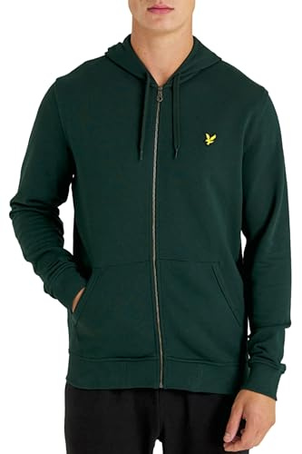 Lyle & Scott Zip Kapuzenpullover für Herren in Grau | Premium Zipper Basic Hoodie Pullover mit Reißverschluss | Winterpulli Herren Warm Hoodie | Sweatjacke aus 100% Baumwolle