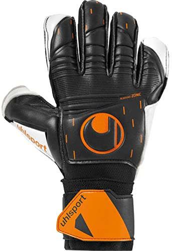 uhlsport SPEED CONTACT SOFT FLEX FRAME Torwarthandschuhe Fußball schwarz/weiß/fluo orange Größe 8.5