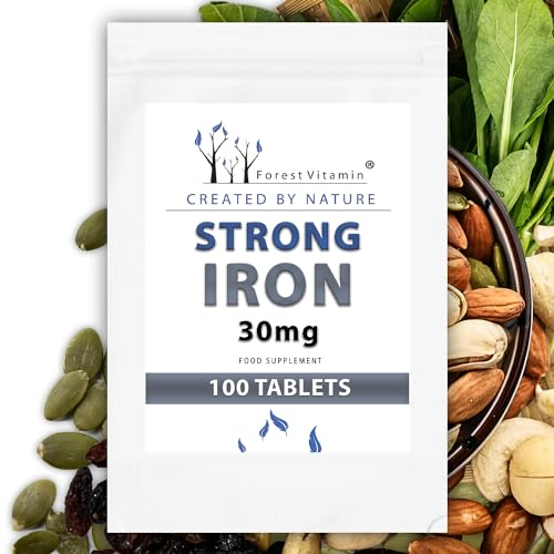 Eisentabletten 30mg - Eisen 100 Tabletten - für Frauen & Männer - Forest Vitamin